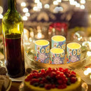 Flameless LED Candles Electric Candles with Remote Timer Control Long Lasting Pillar Candles Tealights Bohemian Style Home Outdoor Decoration Pack of 4, Boho Flower Purple Blue by GreenHaven Gardens