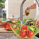 Metal Wire Fruit Basket, Gold Fruit Bowl for Kitchen Counter, Fruit Holder Stand Storage Baskets for Countertop, Home Decor, Table Centerpieces, Vegetable Bowls for Fruits, Veggies, Snacks (Gold) by CozyNest Decor