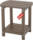 Adirondack Square Outdoor Side Table,2-Tier Storage Patio Side Table, HDPE End Tables for Backyard Pool Porch Garden Lawna Cafe by GreenHaven Gardens