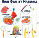 CozyBomB™ Magnetic Fishing Toys Game Set for Kids | Water Table Bathtub Kiddie Pool Party & Pole Rod Net, Plastic Floating Fish Toddler Color Ocean Sea Animals Birthday Age 3 4 5 6 Year by TinyTreasures Baby Boutique