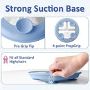 Stainless Steel Suction Plates for Toddlers, 9" Divided Kids Baby Plates with Removable Silicone Suction, Non Toxic Non Slip Portion Control Snack Dishes 3 Packs, Blue Gray Navy by TinyTreasures Baby Boutique