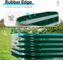 Quictent Galvanized Raised Garden Bed Kit, 8x4x1.5 ft Oval Metal Planter Box Tall for Vegetables Outdoor Backyard, Rubber Strip Edging Included (Dark Green) by GreenHaven Gardens