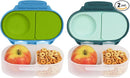 b.box Snack Box (2-pack) Reusable Snack Containers with Lids – Bento Box for Kids & Toddlers, Leakproof Lunch Box, BPA-Free and Dishwasher Safe Snack Container(O'Breeze + Emerald, 1 3/4 Cup) by TinyTreasures Baby Boutique
