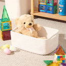 Small Storage Baskets for Organizing | Closet Organizer Bins | Shelf Toy Basket | Woven Rope Baskets | Cube Decorative Box | Shallow Basket | 13x8.5x5.1” | 4 Packs Off White by GreenHaven Gardens