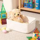 Small Storage Baskets for Organizing | Closet Organizer Bins | Shelf Toy Basket | Woven Rope Baskets | Cube Decorative Box | Shallow Basket | 13x8.5x5.1” | 4 Packs Off White by CozyNest Decor