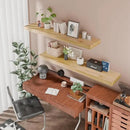 IAE Floating Wall Shelves 48 inch,Bathroom Shelves Wall Mounted,Invisible Shelves Floating Kitchen Shelves,Wooden Wall Shelves with Brackets for Living Room Wall Mounted,Easy Install,Set of 2,Natural by CozyNest Decor