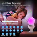 Astronaut Sunrise Alarm Clock for Kids, White Noise Sound Machine with 30 Soothing Sounds, 22 Dimmable Nightlights, Bluetooth Speaker, Dual Digital Alarm Clocks, Wake Up Light for Bedroom, Adults by TinyTreasures Baby Boutique