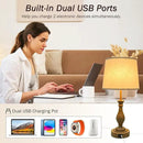 Farmhouse Table Lamp Touch Control 3-Way Dimmable Table Lamp, Modern Nightstand Lamp with 2 USB Port Bedside Desk Lamp with Fabric Shade for Living Room (Pack 1-Beige Shade & Touch) by CozyNest Decor