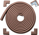 Roving Cove HeftyFit Edge Corner Protector Baby Proofing (Large 15ft Edge 4 Corners), Heavy-Duty, Soft NBR Rubber Foam, Furniture Fireplace Safety Bumper Guard, 3M Adhesive, Coffee Brown by TinyTreasures Baby Boutique