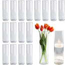 18pcs Glass Vase Cylinder Vases for Centerpieces Small Flower Glass Clear Vases Home Decor Centerpiece Table Flower Vase Decorations for Office Beautification＆Holiday 7.5 Inch Tall by GreenHaven Gardens