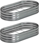 6x3x1ft(2 Pack) Oval Galvanized Raised Garden Bed,Outdoor Planter Box Metal Patio Kit Planting Bed for Vegetables Flowers and Succulents by GreenHaven Gardens