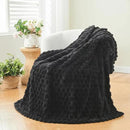 NEWCOSPLAY Super Soft Throw Blanket Black Premium Silky Flannel Fleece 3D Clouds Stylish Jacquard Lightweight Bed Blanket All Season Use 350GSM (Black, Throw(50"x60")) by CozyNest Decor