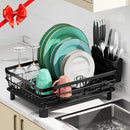 MOUKABAL Dish Drying Rack, Dish Rack, Stainless Steel Dish Racks for Kitchen Counter, Dish Drainer with Removable Utensil Holder, Drainboard (Black) by CozyNest Decor