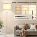 Nintiue 【Upgraded】 Dimmable Floor Lamp for Living Room, 11W LED Bulb Included, Modern Standing Lamp with Marble Base, Tall Pole Light with Linen Shade for Bedroom Reading Office Corner Nursery-Brown by CozyNest Decor