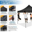 COBIZI 10x10 Pop Up Canopy Tent 10x10 Easy up Canopy, Heavy Duty Outdoor Canopy UPF 50+ All Weather Waterproof Instant Party Tents for Parties Gazebo with Handbag, Black(Windproof Upgraded) by GreenHaven Gardens