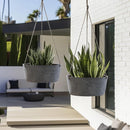 La Jolie Maison Large Hanging Planters - 12 Inch Outdoor Flower Pots, Rock Gray Hanging Garden Planters Set of 2 by GreenHaven Gardens