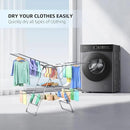 Clothes Drying Rack, Foldable 2-Level Laundry Racks for Drying Clothes Rack,Stainless Steel Drying Rack Clothing Collapsible for Indoor Outdoor,with Height-Adjustable Wings,33 Drying Rails,Gray by CozyNest Decor