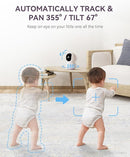 Smart WiFi Baby Monitor - 5" 1080P Split Screen & 2K Camera App Control, Motion Alerts, Sound Detection, HD Night Vision, 5050mAh Battery, 2-Way Talk, Multi-User, Triple Security, 1600ft Range by TinyTreasures Baby Boutique