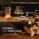 Portable Metal Table Lamp for Indoor/Outdoor ,Rechargeable Cordless LED Lamp, 3-Colour Infinitely Dimming Battery Powered Small Desk Lamp, Restaurant/Bedroom/Bar/Coffee/Camping Light (Orange set of 2) by CozyNest Decor