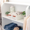 OrganiHaus Narrow Storage Bins 15x06in, Small Closet Bins for Shelves, Bathroom Storage Baskets for Shelves, Narrow Baskets, Fabric Organizer with Handles, Toilet Paper Organizer - 2 Pack, Off-White by TinyTreasures Baby Boutique