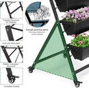 Outvita 4.4 FT Vertical Garden Bed, 5 Tier Vertical Raised Planter, Removable Black Raised Bed Box with 4 Wheels, Movable Elevated Vegetable Flower Planter for Patio Yard Indoor Outdoor by GreenHaven Gardens