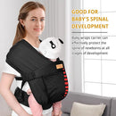 Baby Wraps Carrier Sling, Baby Carrier for Newborns and Toddlers,Skin-Friendly and Soft Front Baby Carrier Wrap Perfect Baby Gifts (Black, Mesh) by TinyTreasures Baby Boutique
