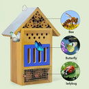 Wooden Butterfly House & Bee House for The Garden, Durable Bug Hotel W/Wooden Stake and Iron Roof, Insect Habitat On The Ground Or Hanging On The Tree, for Butterfly, Bee, Ladybug, Bug by GreenHaven Gardens