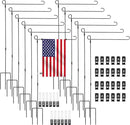 Therwen 12 Pack Garden Flag Stand 36.2 x 16.5 Yard Flag Holder Heavy Duty, with 3 Prong Base, Decorations,with Clip Spring Stoppers for Outdoor Garden Yard Lawn by GreenHaven Gardens