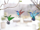 Lolitarcrafts Stained Glass Hummingbird Window Hangings with Flowers, Bird Stained Glass Suncatcher for Window Decor Hummingbird Gifts for Mom,Bird Lovers (Blue A) by GreenHaven Gardens