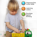 Toddler Montessori Busy Board - Wooden Educational Toy with Lights, Switches, Relay, Key, Bulbs, Sensory Board on Wheels - Preschool Motor Skills Learning Activities - Christmas & Birthday Gift by TinyTreasures Baby Boutique