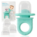 Frida Baby Push Pop Feeder, Baby Fruit Food Feeder to Safely Introduce New Foods, Fresh + Frozen, Silicone, BPA Free, Dishwasher Safe | 3 Count, Teal by TinyTreasures Baby Boutique