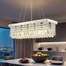 Modern Rectangular Crystal Chandeliers,8 Lights Rectangular Pendant Light Fixture,Adjustable Height K9 Crystal Chandelier for Dining Room L40''xW10''xH10'' by CozyNest Decor