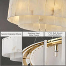 Alabaster Round Chandelier, D31in Modern Dining Room Chandeliers, Marble Pendant Lights Kitchen Island, Drum Chandelier for Dining Room Light Fixture, Living Room, Bedroom Lights, Foyer, Kitchen by CozyNest Decor
