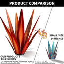 Large Tequila Rustic Sculpture, Rustic Metal Agave Plants for Outdoor Patio Yard, Home Decor Hand Painted Garden Yard Statue, Lawn Ornaments Yard Stakes (Red - L) by GreenHaven Gardens