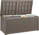 150 Gallon Resin Deck Box, Large Indoor and Outdoor Storage Box, Weatherproof and UV Resistant Outdoor Storage Box with Built-in Steel Beams for Patio, Cushions, Pool Supplies by CozyNest Decor