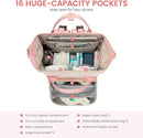 LOVEVOOK Diaper Bag Backpack, Baby Bag with Changing Station, Large Diaper Backpack for Moms Dads, Waterproof Leather Accents Baby Boy and Girl Bag for Travel Baby Essentials, Pink-Beige by TinyTreasures Baby Boutique