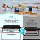 #WEJOY 2 Pack Outdoor Chaise Lounge Chair - Portable Folding Patio Pool Lounge Chair, 5 Positions Adjustable Reclining Camping Chair with Side Table,Shoulder Strap, Pillow for Beach Sunbathing Lawn