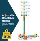 3-Wheel Kids Scooter with Multi-Color Lights on Deck & Wheels – 5-Height Adjustable Handlebar, Wide Anti-Slip Deck, Child Safety Certified, Boys & Girls Ages 3+ Supports Up to 150 lbs by TinyTreasures Baby Boutique