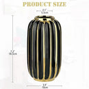 Briful Gold Plated Lantern Ceramic Vase Home Decor Creative Design Porcelain Decorative Flower Vase 8.66'' Black Ceramic Vases for Wedding Anniversary Decoration by GreenHaven Gardens
