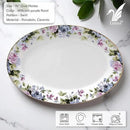Lynns Paradise Millicent 14-Inch Oval Platter, Set of 2, Purple; Heavy Duty; Chip Resistant; Lead and Cadmium Free; Freezer to Oven Safe up to 500°F by CozyNest Decor