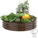 Galvanized Metal Raised Garden Bed Kit for Gardening Outdoor Planter Grow Garden Box Raised Flower Bed Round Galvanized Planter Outdoor 2x2x1FT by GreenHaven Gardens