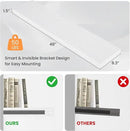 Floating Shelves for Wall,48" W x 9.3" D x 1.5" H, Wooden Wall Mounted Display Shelves with Invisible Brackets for Living Room, Bedroom, Bathroom, Kitchen Decor and Storage, Set of 1, White by CozyNest Decor