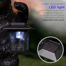 Alpine Corporation 15" Tall Outdoor Bear Couple with Lantern and Welcome Sign Statue with Solar LED Light Yard Art Decoration by GreenHaven Gardens