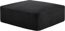 40" Square Stuffed Ottoman Pouf for Sofa Couch, Corduroy Poufs with Foam Chunk Filling, Furry & Fluffy Foot Stool Movable Ottoman. 40 * 40 Floor Poufs Foot Rest for Living Room, Black by CozyNest Decor
