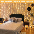 JMEXSUSS 600 LED Christmas Curtain Lights Outdoor, 9.5x19.6ft Christmas String Light Plug in with Remote, 8 Modes Wall Hanging Lights for Bedroom Party Backdrop Wedding Xmas Decor, Warm White by CozyNest Decor
