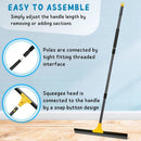 Floor Squeegee for Concrete and Tile Cleaning, 24'' Rubber Wiper Broom, Large Heavy Duty Water Scraper with 60'' Long Handle for Garage, Deck, Bathroom, Shower Glass, Window by GreenHaven Gardens