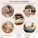 Cuddobaby Pregnancy Pillow 5-in-1 【Cooling Cover, Adjustable Firmness】 Patented Lock Design, Turn into O-Shape Nursing Pillow, 5-Point Full Body Support, Maternity Pillow with Travel Bag - Pink by TinyTreasures Baby Boutique