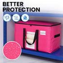 TAILI 6 Pack Pink Extra Large Moving Bags, Heavy Duty Totes with Visible Window, Wrap Around Handles, Space-Saving Storage Solution, Alternative to Moving Boxes by TinyTreasures Baby Boutique