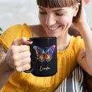Customized Butterfly Mug, Themed Coffee Cup, Gift For Men Women, Personalized Name Butterfly Black Mug, Ceramic Cup 11oz 15oz, Lover Mug by CozyNest Decor