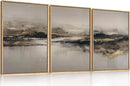 Modern Abstract Framed Canvas Wall Art Set, Neutral Minimalist Wall Decor, Modern Abstract Wall Painting, Minimalist Artworks for Living Room, Bedroom, Dining Room, Office - 16"x24"x3 by CozyNest Decor